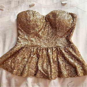 Gold Peplum Blouse